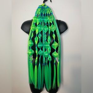 RAVE BRAIDS - lime & blue - high quality - bubble braids - rave hair - music